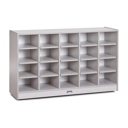 Jonti-Craft Rainbow Accents 20 Cubbie-Tray Mobile Storage, without Trays, Gray 0420JCWW000